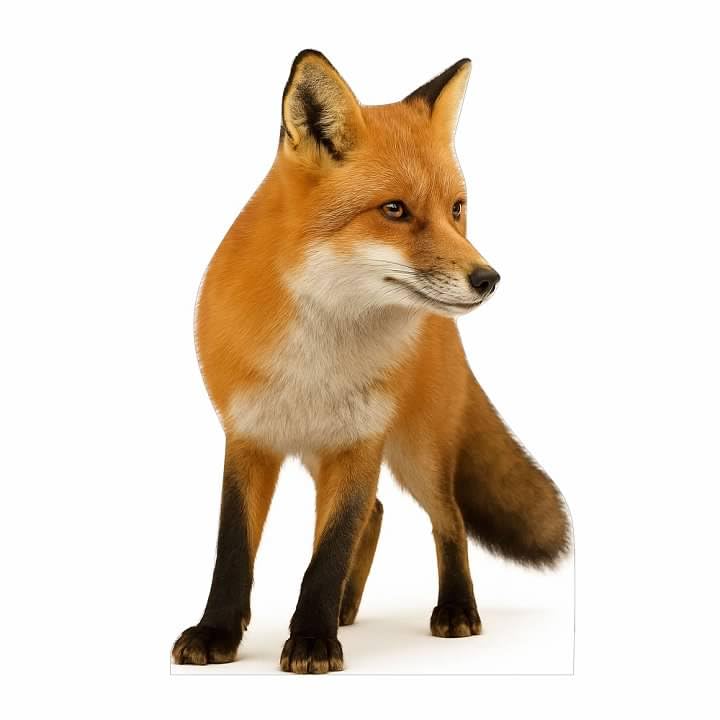 Image of Red Fox 2FT Life Size Cardboard Cutout - A Fun Animal Standup for Photo Booths, Birthday Parties, and Events