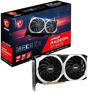 MSI Radeon RX 6600 MECH 2X 8G Gaming Graphics Card - 8GB GDDR6, 2491 MHz, PCI Express 4 x 8, 128-bit, 3x DP v 1.4a, HDMI 2.1 (Supports 4K & 8K)
