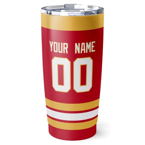 Image of ANTKING Calgary Tumbler 20oz Custom Name Number Travel Mug Gifts | Stainless Steel Insulated Coffee Cup for Men Women