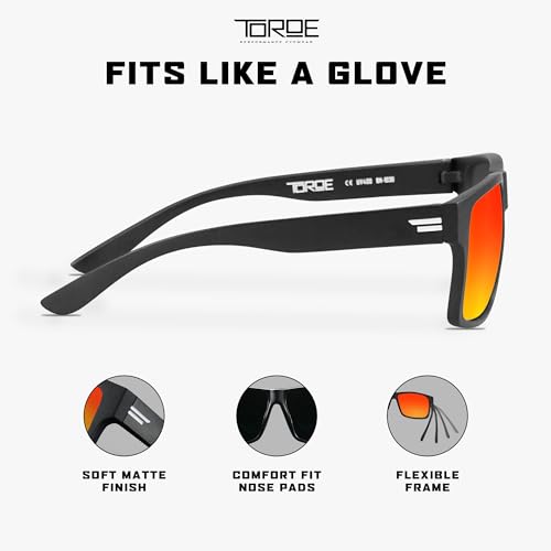 Image of TOROE Classic RANGE TR90 Frame Polarized Unbreakable Sunglasses with Hydrophobic Coated Polycarbonate AR Lenses