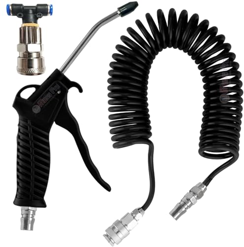 Image of Air Duster Blow Gun with 5m Spiral Hose | Compressed Air Cleaning Tool for Car Truck Boat Workshop | Adjustable Nozzle | Durable Lightweight Design | Multipurpose Air Blower Kit