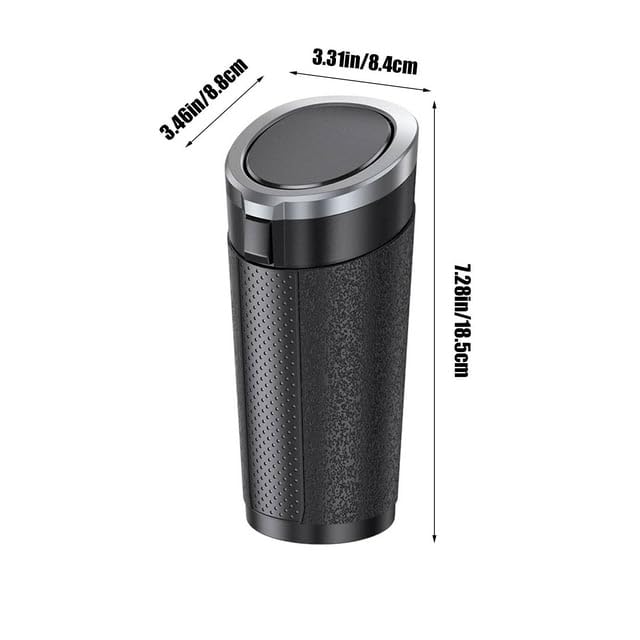 Image of RIGGEAR Car Trash Can for Cup Holder, Mini Waterproof Leakproof Car Dustbin with Flip Lid, Portable Garbage Bin (Silver)