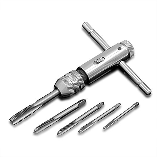 NUZAMAS Adjustable M3 M4 M5 M6 M8 Hand Screw Thread Tapping Tool T-Handle Reversible Ratchet Wrench Tap Threading Tool
