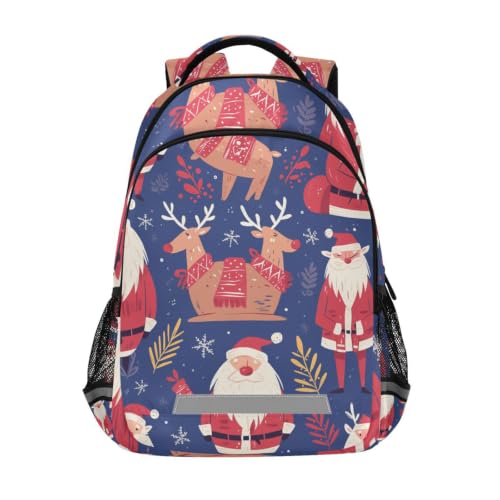 Sac à dos école Père Noël dessin animé mignon pour voyage d'adolescent et écolier