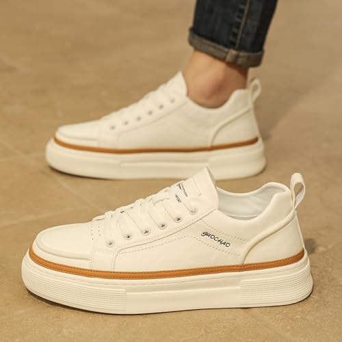 Men's Fashion Leather Lace up Platform Sneakers Lightweight Comfortable Non Slip Dress Casual Walking Tennis Driving Daily Shoes3