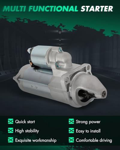 Image of SCITOO Starter Motor fit for New Holland Ag & Industrial Backhoes B110 4.5l 4cyl 110hp 2006,for New Holland Ag & Industrial Backhoes B115 4.5l 4cyl 110hp 2006 Replacement Starter 18955
