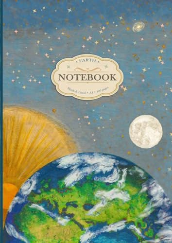 Earth Notebook | Dual Notebook Blank and Lined A4 | Earth Day Journal | Softcover, Ivory White Paper, 100 Pages
