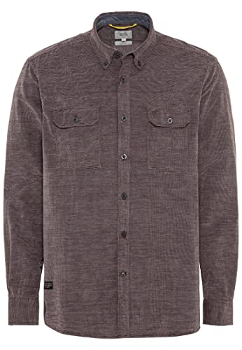 CAMEL ACTIVE Regluar Fit Hemd Langarm Button Down Struktur dunkelrot