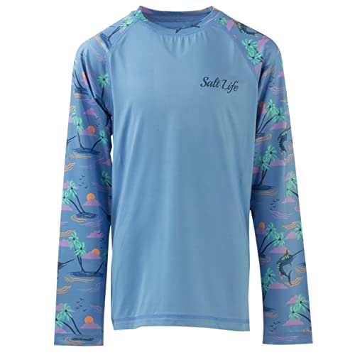 Salt Life Girl's Marlin Oasis Youth Long Sleeve Classic Fit Performance Tee