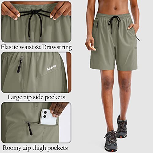 SANTINY Women's 5''/ 7''/9'' Hiking Cargo Shorts Quick Dry Lightweight Summer Shorts for Women Athletic Golf Zipper Pockets - Image 5
