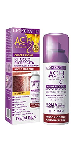 Dietalinea Ach8 Color Prodige 8 Effetti Ritocco Ricrescita Spray Colore Istantaneo, Rosso Mogano - 75 ml