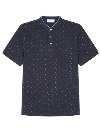 SPRINGFILED Polo piqué Slim Estampado All Over, Camisa de Polo Hombre, Blue, S