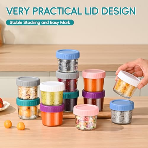 Dehov 6-Piece Glass Baby Food Jars