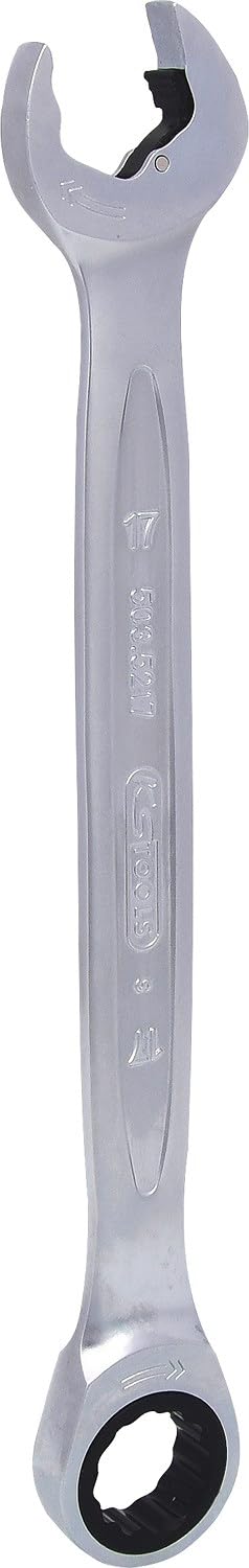 Ks Tools Chrome 503.5217 Ratchetcombination Wrench 17Mm With Ratchet Function On Open Side