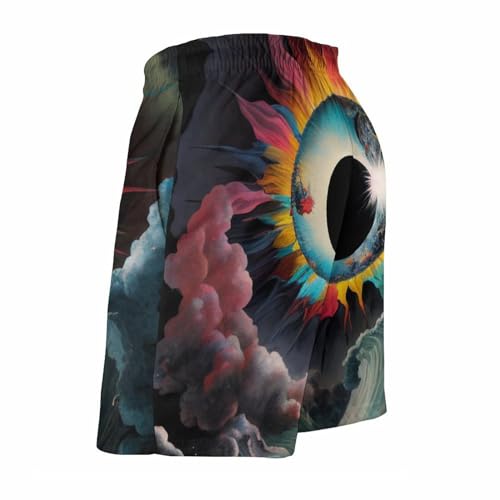 Men's Swim Trunk Psychedelic Eye Board Shorts with Mesh Lining Quick Dry Summer Swim Shorts3