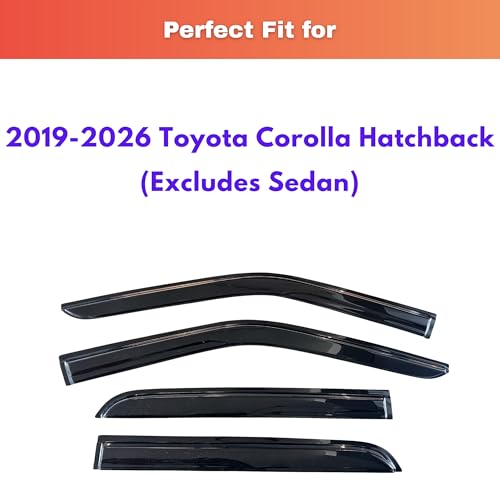 Image of KPY Rain Guards Fit for 2020-2026 Toyota Corolla Hatchback, Out-Channel Window Visors Vent Wind Deflectors 4PC, Car Accessories for 20-26 Corolla Hatchback (Excludes Sedan)