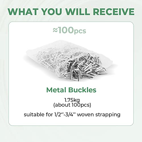 3434 heavy duty metal wire buckle for woven cord strapping 100 pack