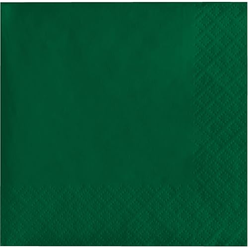 Creative Converting Touch of Color 200 Count 2-Ply Paper Beverage Napkins, Hunter Green - 253124