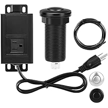 Air Switch Kit for Garbage Disposal, UL Listed Sink Top Air Switch for Food Waste Disposal, 3.58 Extra Long Air Button Black Stainless Steel
