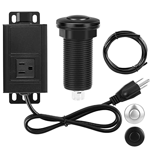 Air Switch Kit for Garbage Disposal, UL Listed Sink Top Air Switch for Food Waste Disposal, 3.58” Extra Long Air Button (Black Stainless Steel) by PAHTTO - Used condition - US$20.94