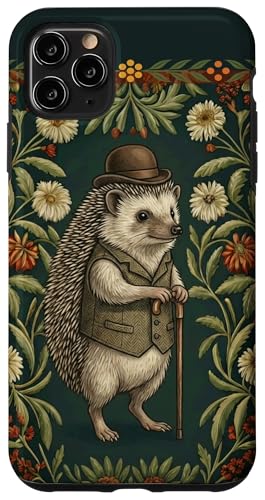 Dapper Hedgehog William Morris �X�^�C�� �t���[���� �X�}�z�P�[�X iPhone 11 Pro Max �p