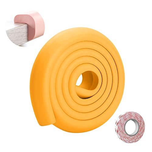SONARIN Protector Para Esquinas y Bordes,Bebe Protecciones Borde Cobertura 2m/ 6,6 pies, Protectores de Bordes de mesas para Muebles,Forma de L con cinta adhesiva fuerte(Naranja)