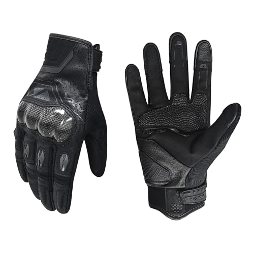 VXW Motorcycle Gloves for Men Women - with Palm Sliders&Knuckle Guards, Touchscreen Design, Faux...