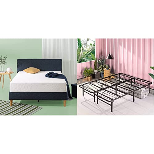 ZINUS 10 Inch Cooling Essential Foam Mattress and SmartBase Metal Mattress Foundation Set/Bed and Mattress Set/No Box Spring Needed/Mattress in a Box, Queen ZINUS 10 Inch Cooling Essential Foam Mattress and SmartBase Metal Mattress Foundation Set/Bed and Mattress Set/No Box Spring Needed/Mattress in a Box, Queen