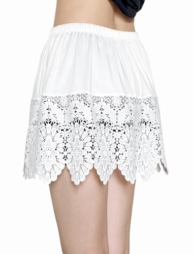 Image of Vanrose Jan Lace Shirt Extender for Women Layering Fake Top Lower Sweep Shirt Hollow Half Length Skirt