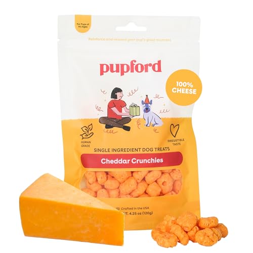 Pupford Cheese Crunchies, All-Natural, Healthy, Freeze Dried, Single-Ingredient Treat for ...