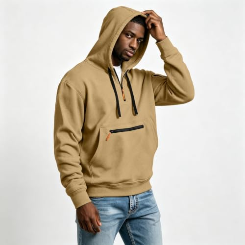 Half Zip Sweatshirt for Men Tactical Zip Hoodies Work Quarter Zip Pullover - image 8