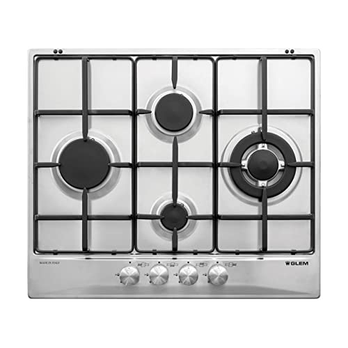 Glem Gas gt645ix - Placa (integrada, gas, acero inoxidable, giratorio, 9050 W, 58,5 cm)