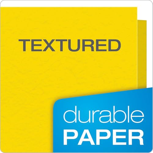 Oxford Duotangs with Two Pockets, Yellow, Pocket Folders with Fasteners, Textured Paper, Letter Size, Box of 25, Ideal for Schools, Teachers, Home, and Office Organization by Oxford - Image 2