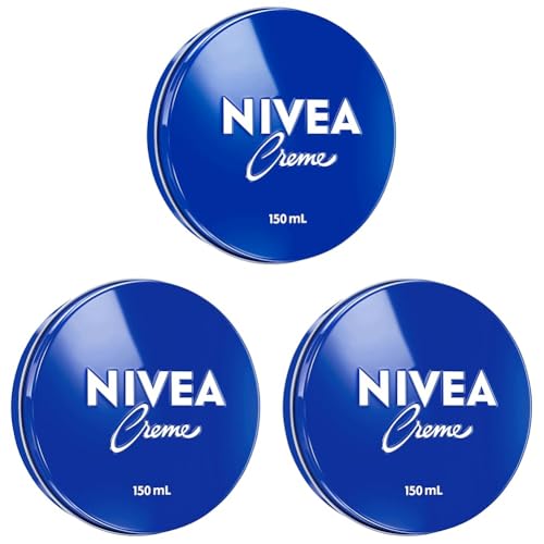 NIVEA Creme Moisturiser 150ml | Daily Moisturiser | Multi-Use: Face, Body and Hands | Rich Formula | 24-hour Moisture | Intense Hydration | Suitable for All Skin Types (Pack of 3)