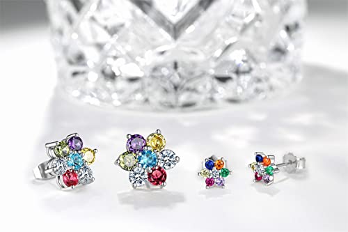 Titanium Earrings flower Earrings Stud for Sensitive Ears Surgical Stainless Steel Cubic Zirconia Earrings for Women Girls3