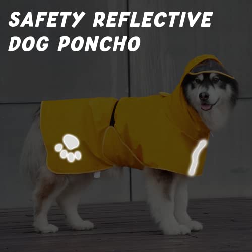 Dog Raincoat Hooded Slicker Poncho - Reflective Lightweight Pet Rain Jacket Coat,Dog Waterproof Raincoat With Adjustable Belly Strap For Small,Medium, Large Dogs #TOP4