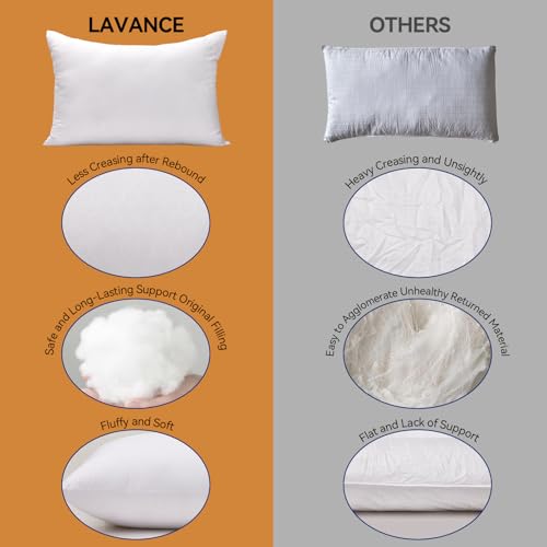 LAVANCE Pillows Queen Size Set of 2, Honeycomb Embossed Fabric Down Alternative Filling Bed Pillows for Sleeping, Luxury Fluffy Hotel Quality for Side, Back, and Stomach Sleepers, 20"x30" by LAVANCE - Image 5