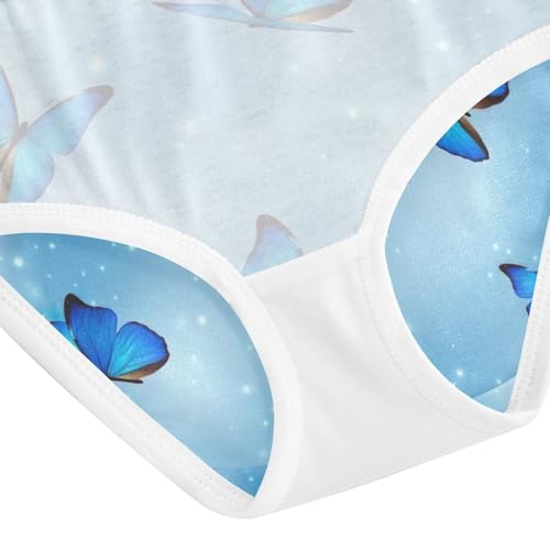 Toddler Girl Panties, Blue Butterflies Wings Cotton Girls Underwear, 2–8 Years4
