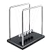 Carejoy Newton's Cradle, Newton's Cradle Balance Balls with Metal Balance Ball and Black Wooden Base accompany Your Child’s Grown-Up