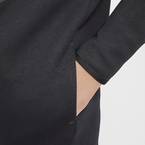 Nike Sportswear Tech Fleece Big Kids' Full-Zip Hoodie (Extended Size) (HV6166-010, Black/Black/Black/Black)3