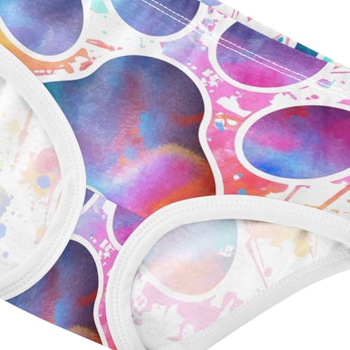 Watercolor Dog Paw Print Toddler Underwear Floral 2t Cotton Panties Little Girl Animals Briefs Kids Undies4