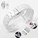 Nice Pies Ceramic Bracelet Watch Band Universal strap with Quick Release Pins Butterfly Buckle Deployment Clasp (16mm, White)
