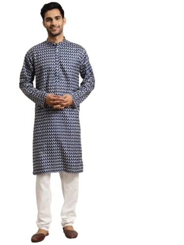 Image of SOJANYA Men's Jacquard Silk Long Kurta - Diwali Celebration Ethnic Wear for Men