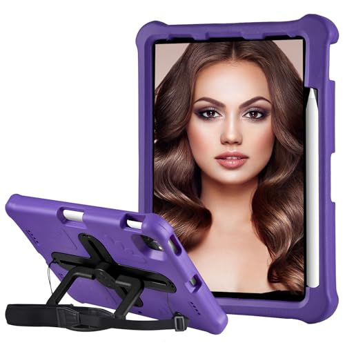 Étui tablette iPad Air 5 violet avec sangle pour un usage nomade actif