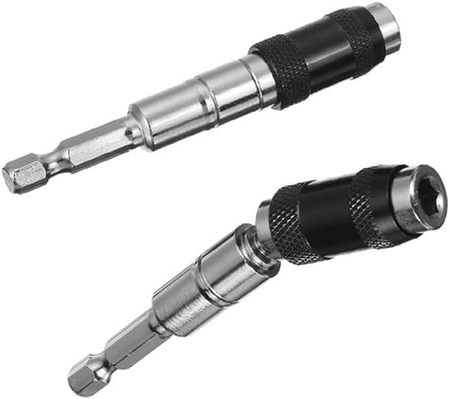 Pivot Drill Bit Holder Tip，Magnetic Ring Screwdriver Bits Drill Hand Tools， Extension Rod Quick Change Rotating Screw Bit Holder (Red)