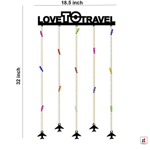 Image of Art Street Love to travel Clip Picture Collage /Hanging Photo Frame Frame Collage Mdf Plaque, Valentine Day Gift - Black - Size - 18.5 x 32 inchs