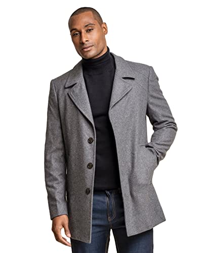 Veste de pardessus classique manteau long en tweed de laine chaud pour homme élégant