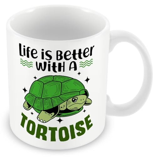 MUGGZ Gift Mug for Tortoise – Life is Better with A Tortoise – Custom Funny Coffee Mug – Unique Gift for Friends & Family