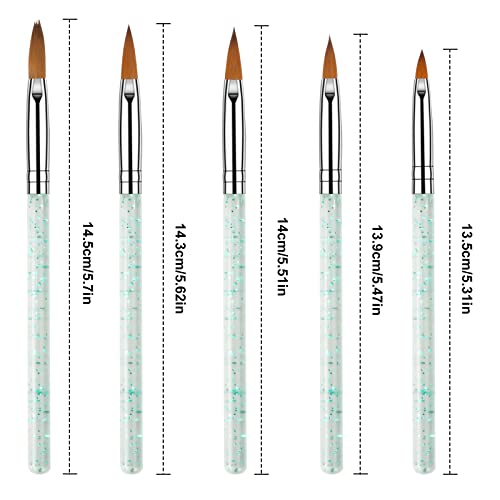 5 Stück Pinselset für Nailart Acryl Gel Nagel Kunst Pinsel Nageldesign Pinsel Acryl Nagelbürste Nail Art Malerei… – Bild 3