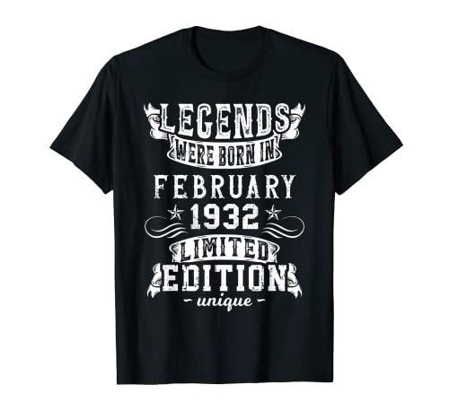 Cumpleaños Febrero 1932 Edición Limitada Regalo February Camiseta